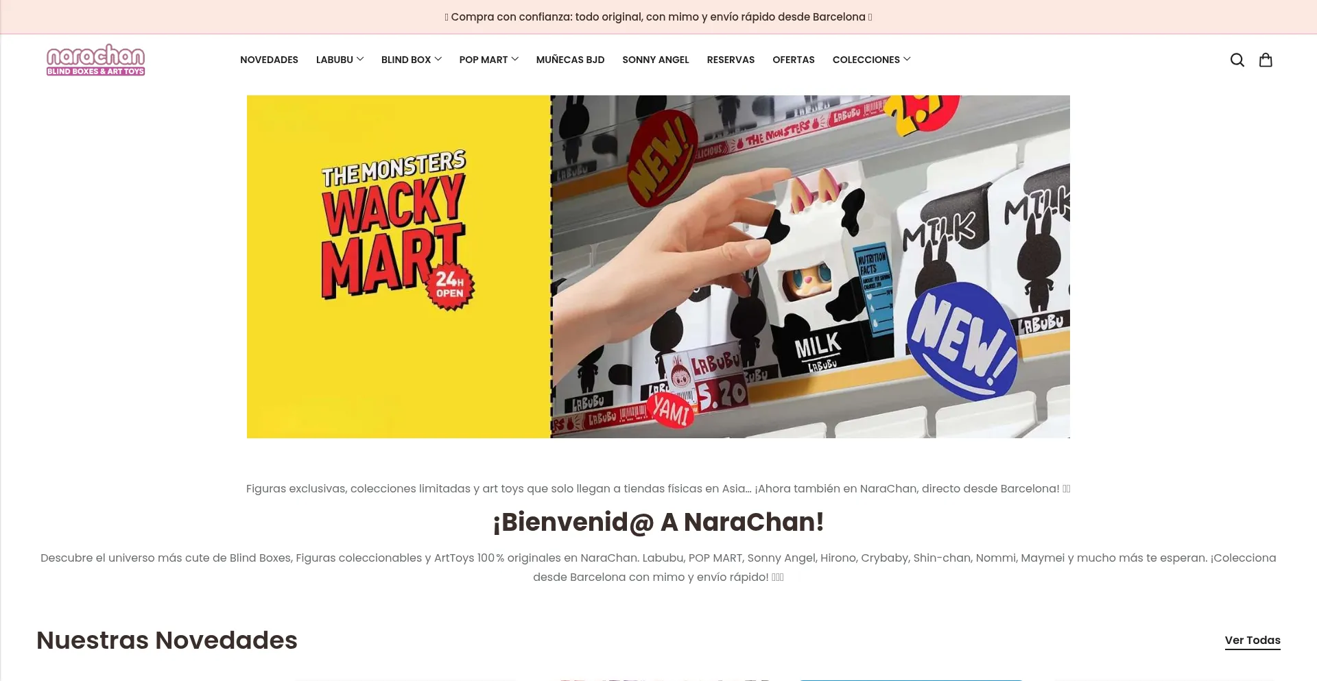 Website screenshot of Narachan.com