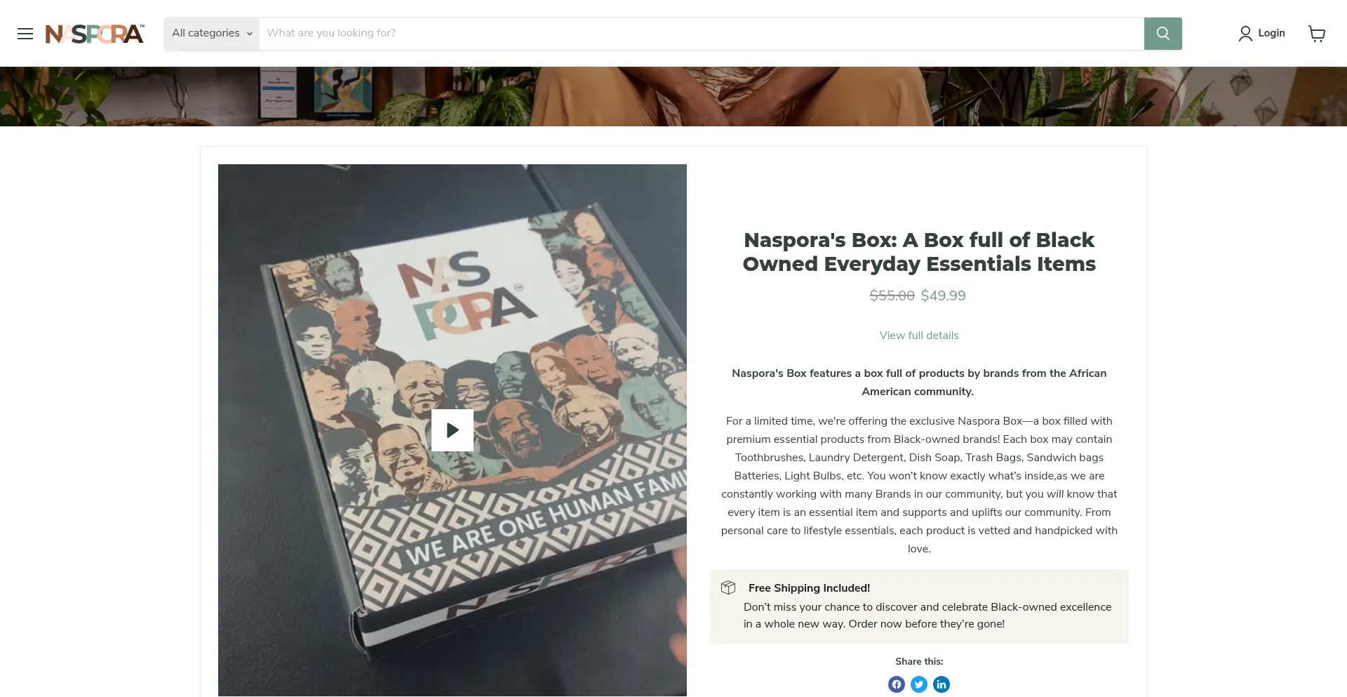 Website screenshot of Naspora.com