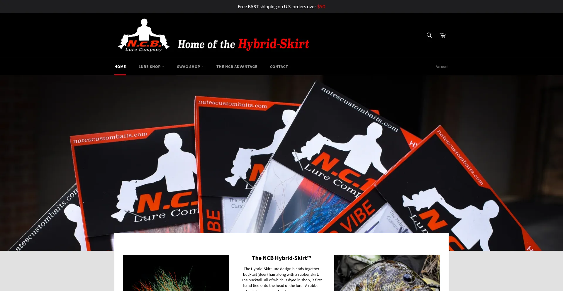 Website screenshot of Natescustombaits.com