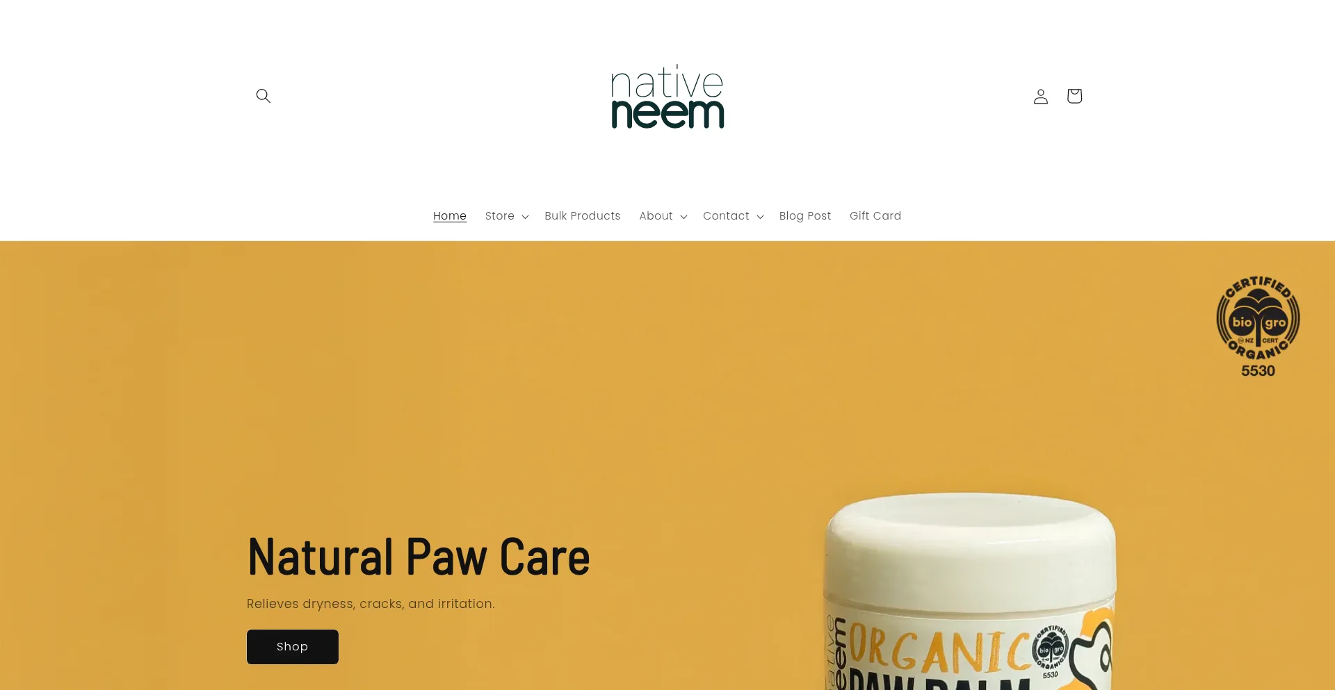 Website screenshot of Nativeneem.com
