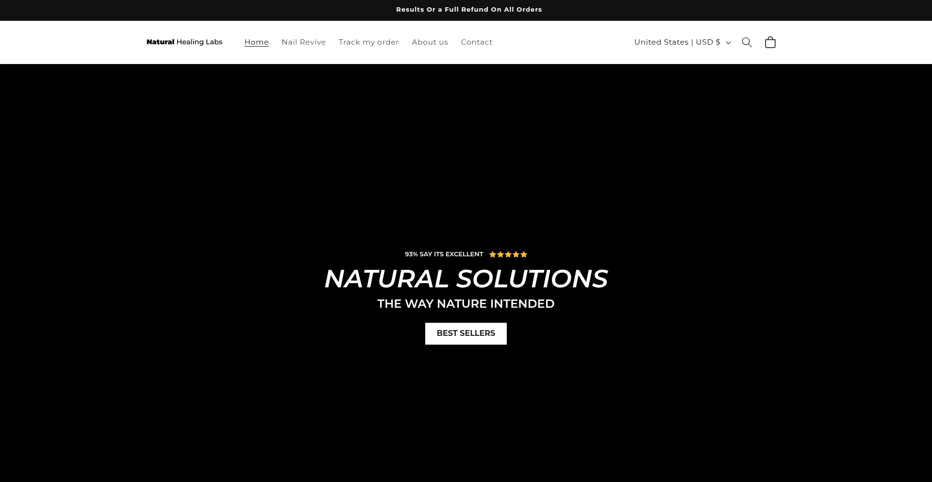 Website screenshot of Naturalhealinglabs.com
