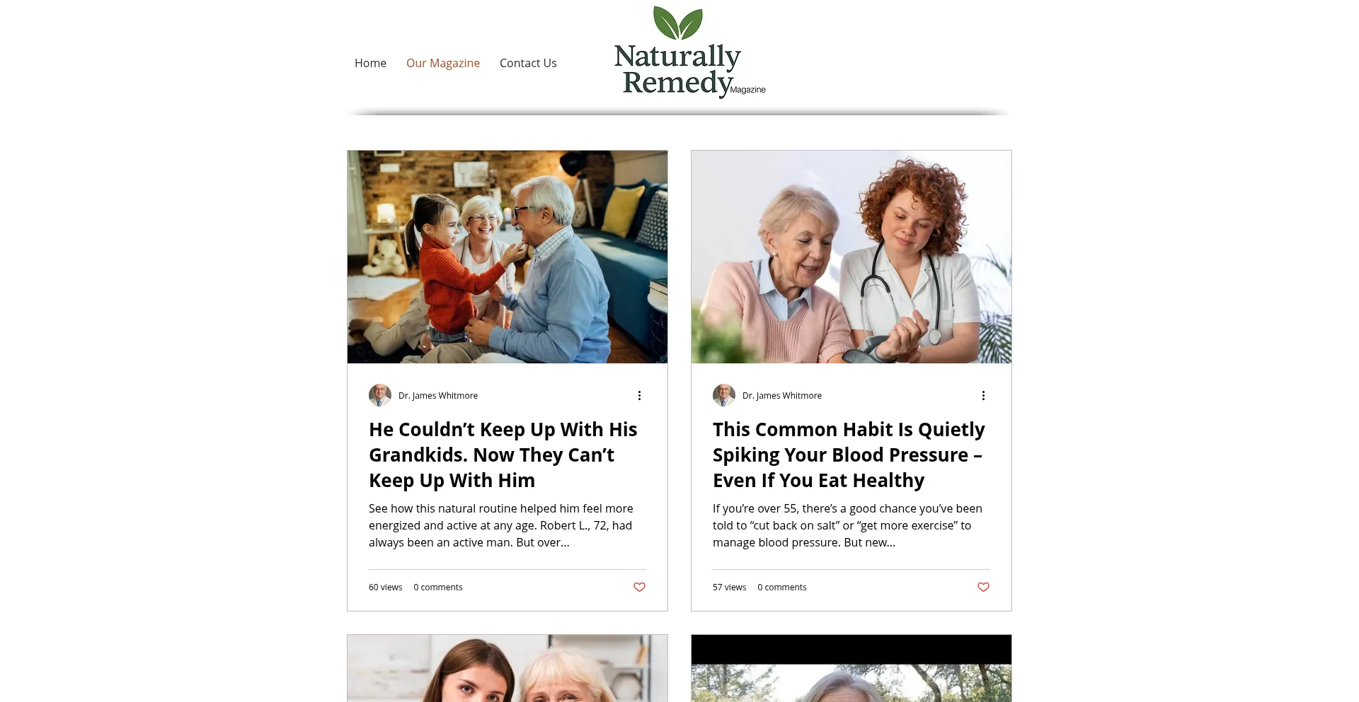 Website screenshot of Naturallyremedy.com