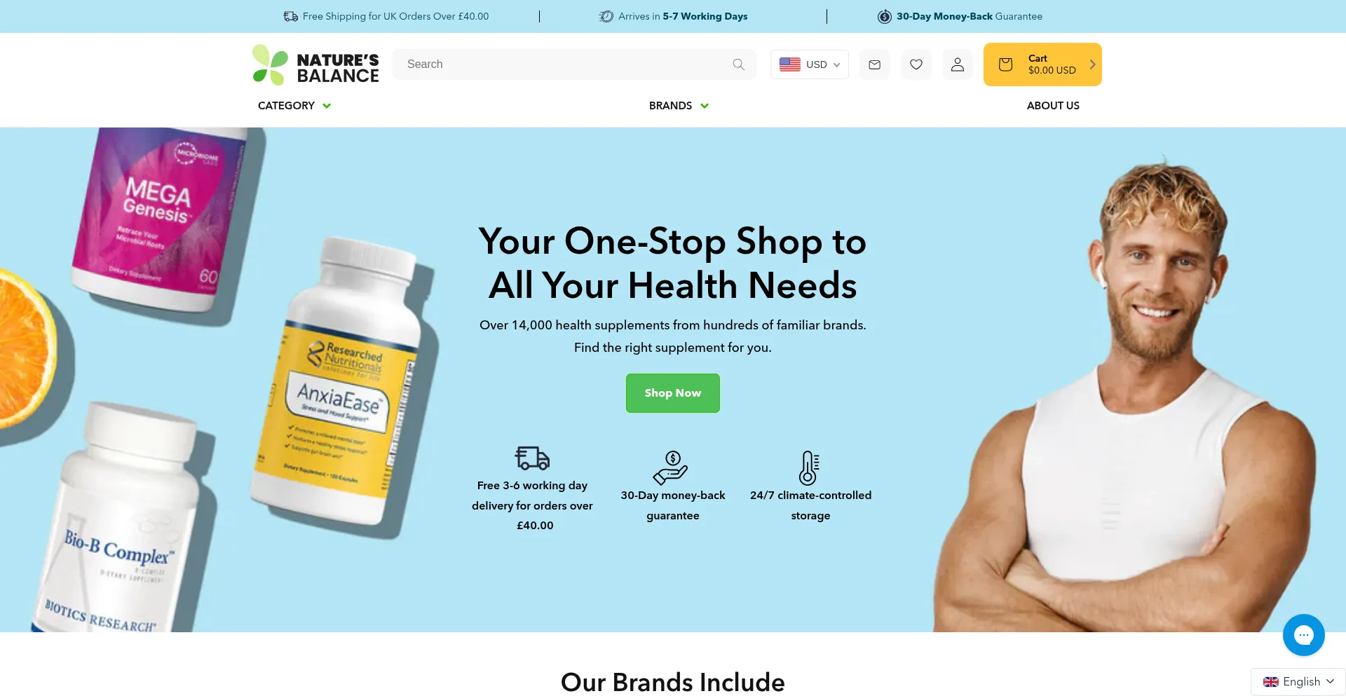 Website screenshot of Naturesbalance.co.uk