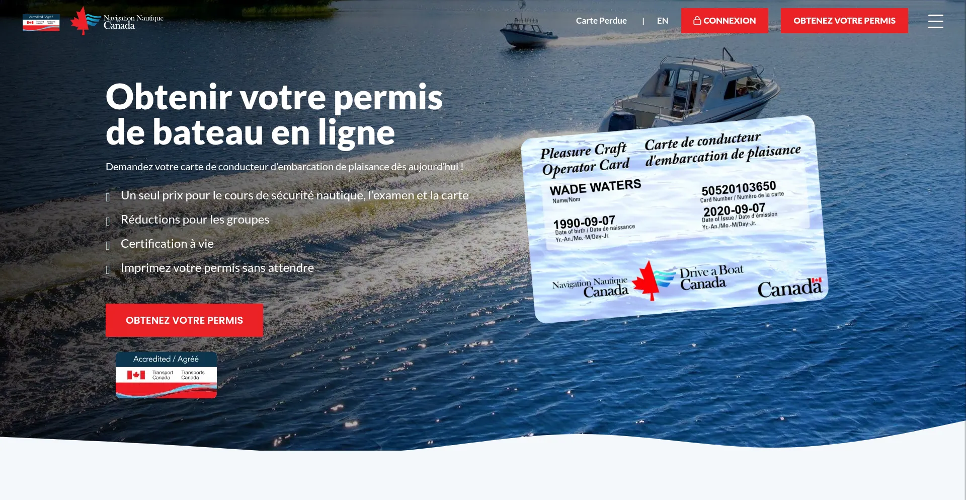 Website screenshot of Navigationnautiquecanada.ca