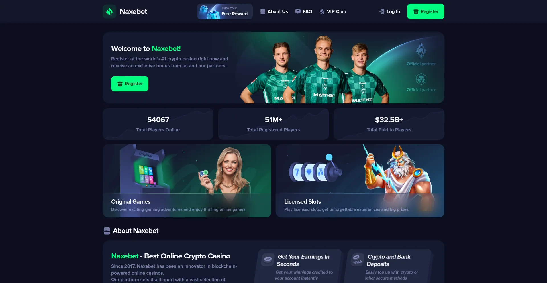 Website screenshot of Naxebet.com
