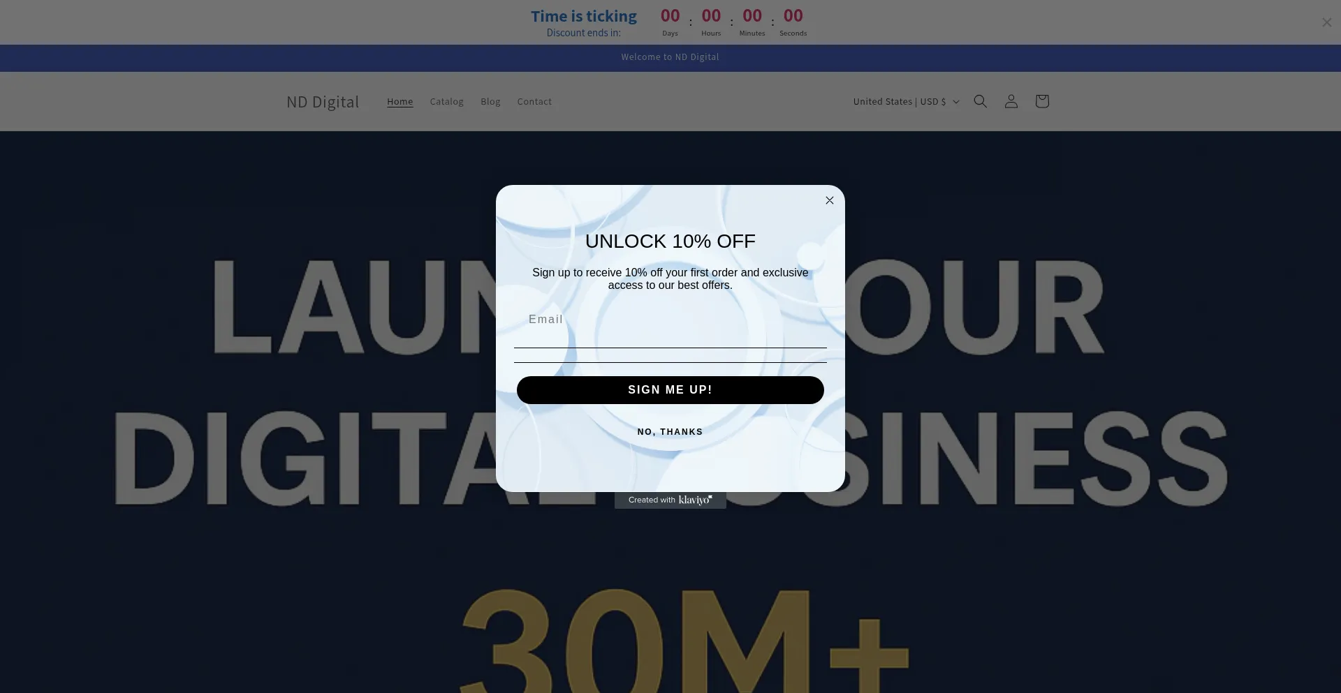 Website screenshot of Nddigital.us
