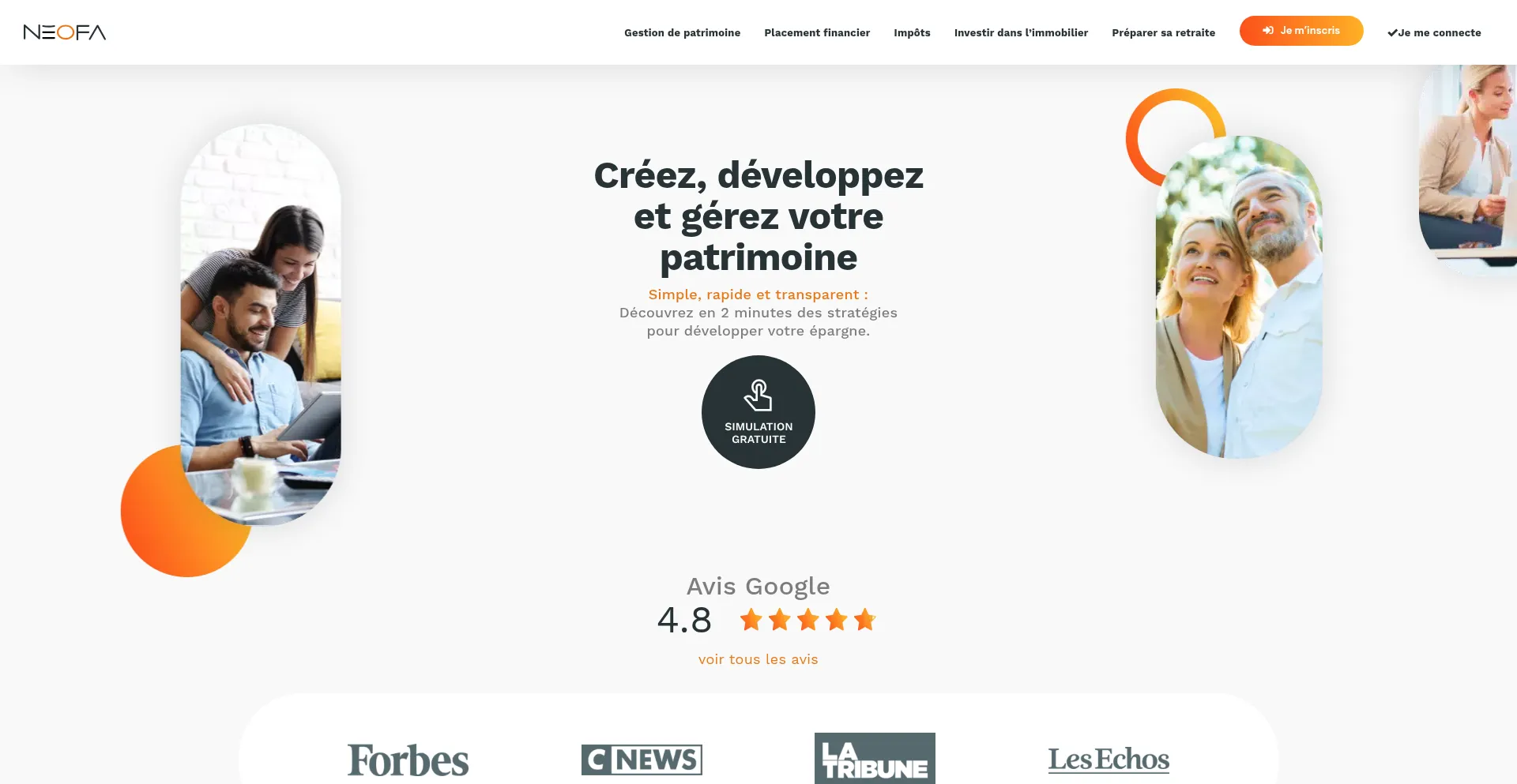 Website screenshot of Neofa.com