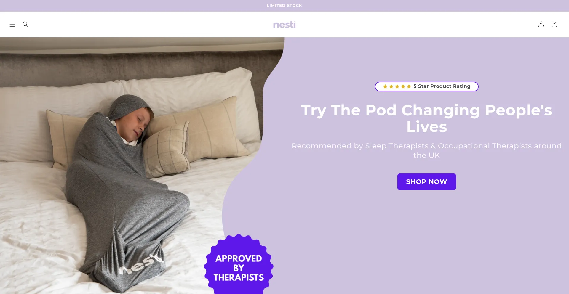 Website screenshot of Nestishop.com