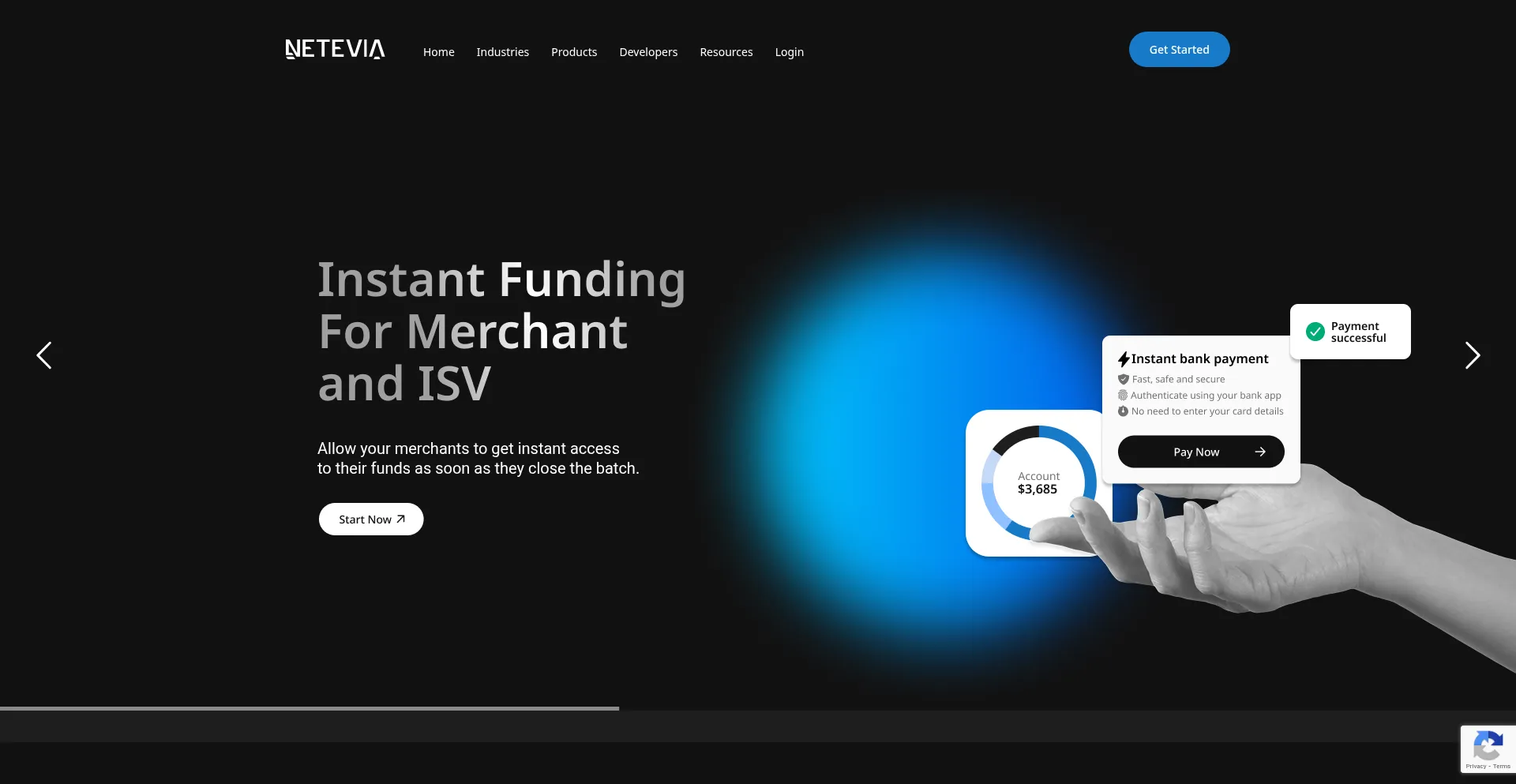 Website screenshot of Netevia.com