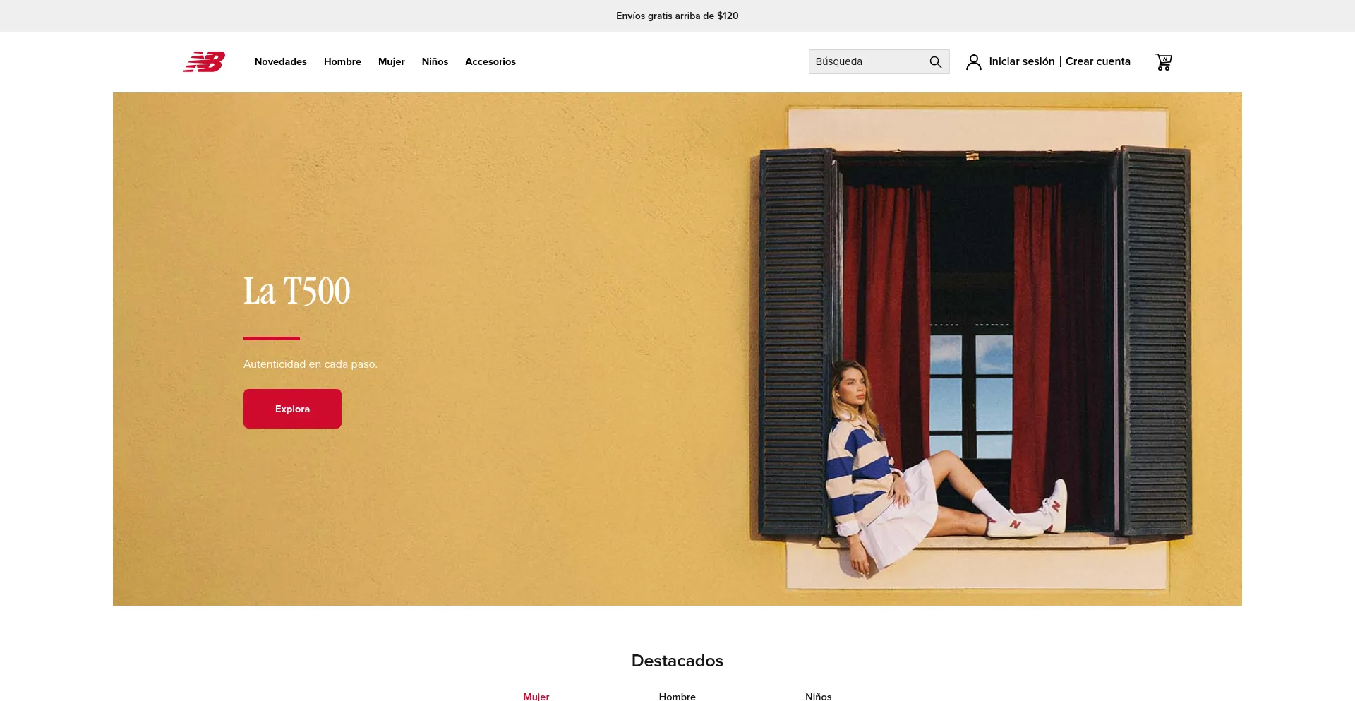 Website screenshot of Newbalance.com.ec