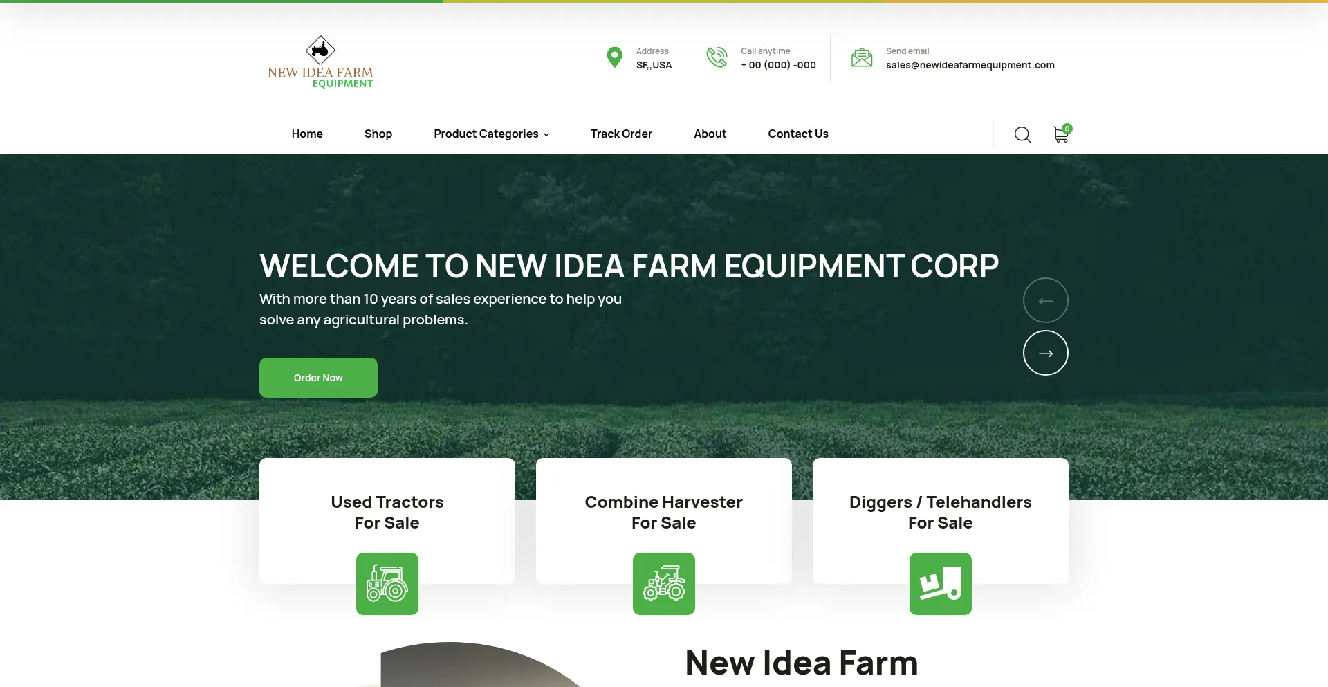 Newideafarmequipment.com Screenshot