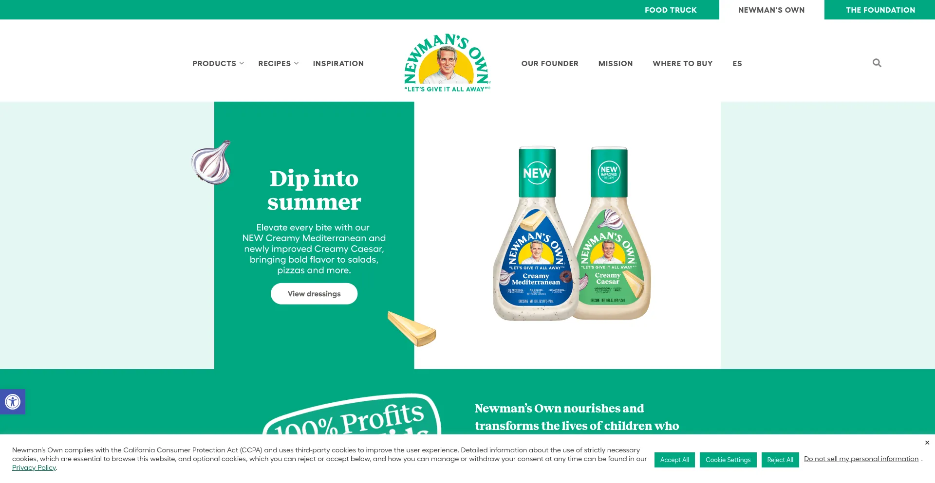 Website screenshot of Newmansown.com