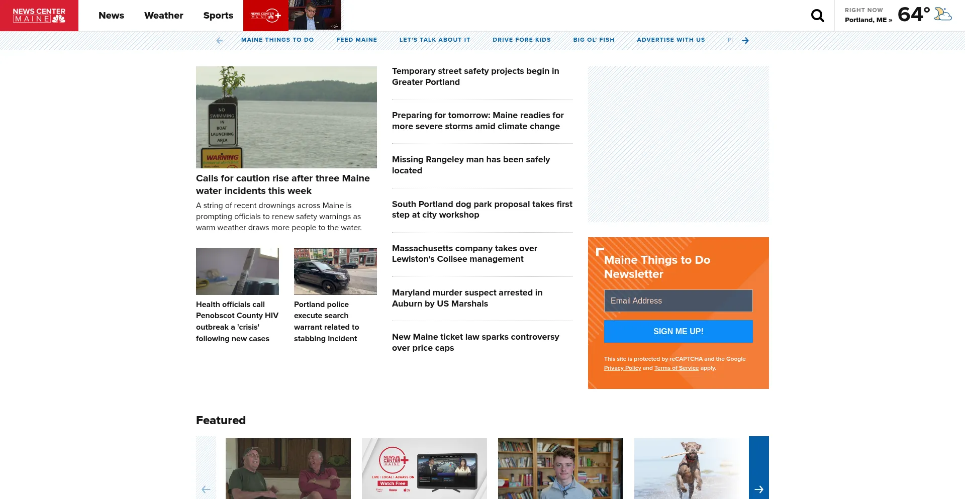 Website screenshot of Newscentermaine.com