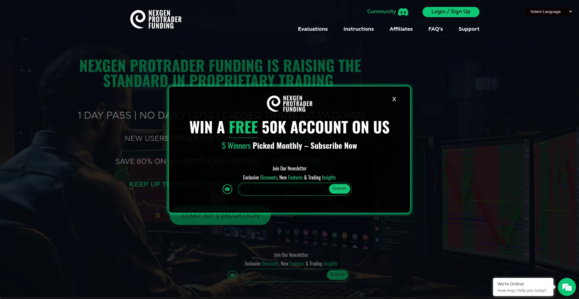 Nexgenprotraderfunding.com Screenshot
