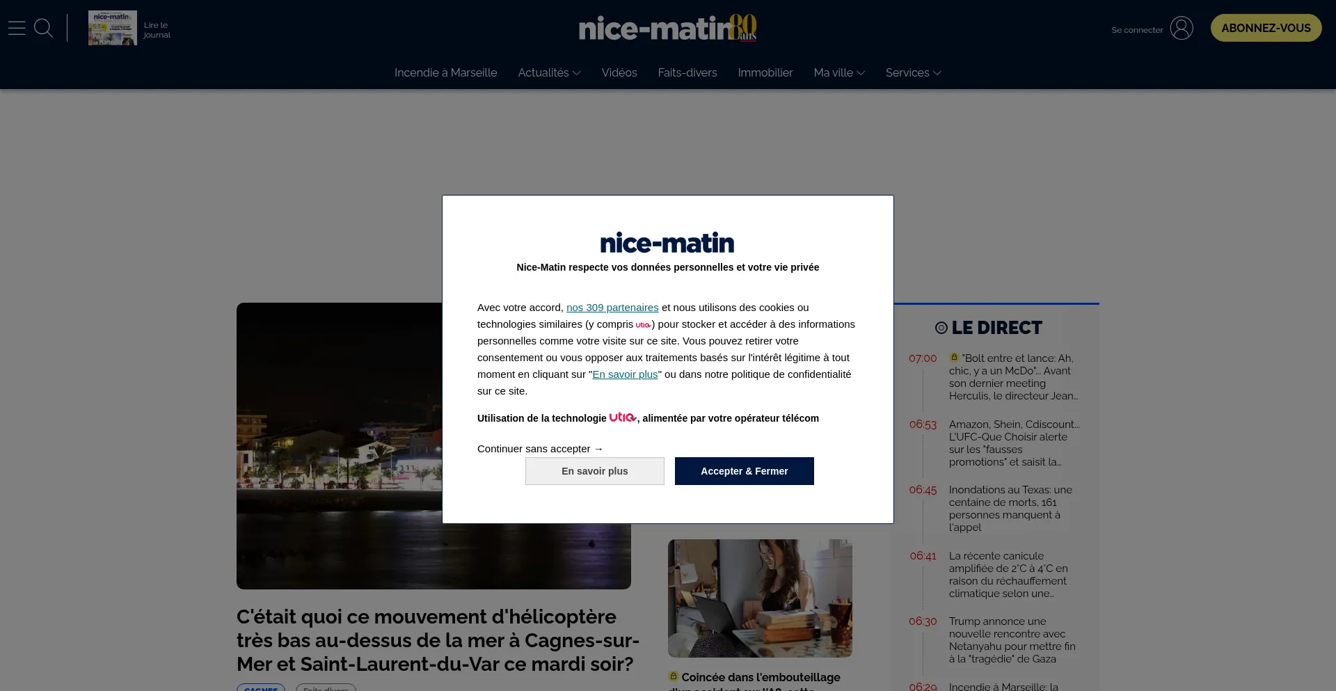 Website screenshot of Nicematin.com