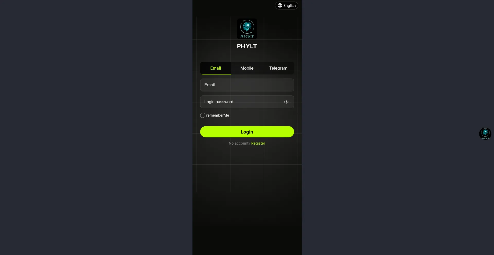 Website screenshot of Nickt.vip