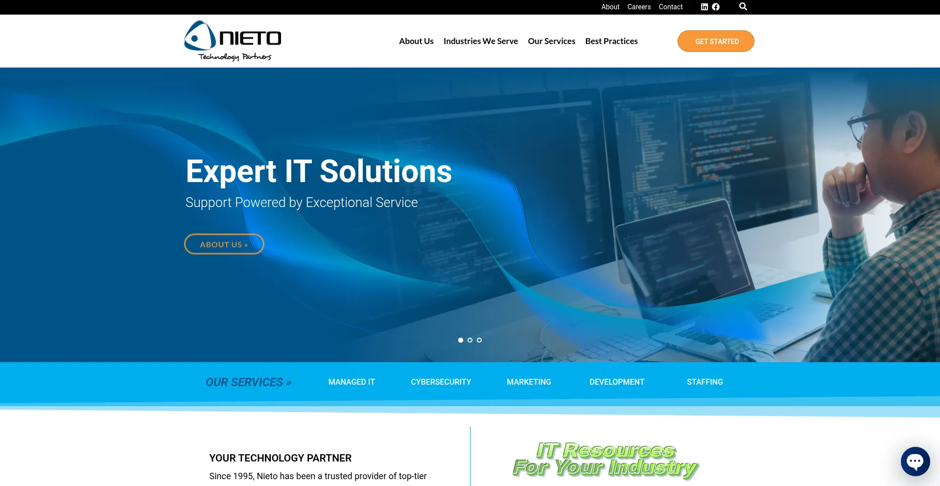Website screenshot of Nieto.com