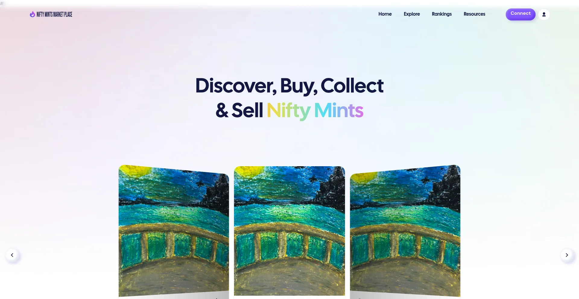 Website screenshot of Niftymintsmp.com