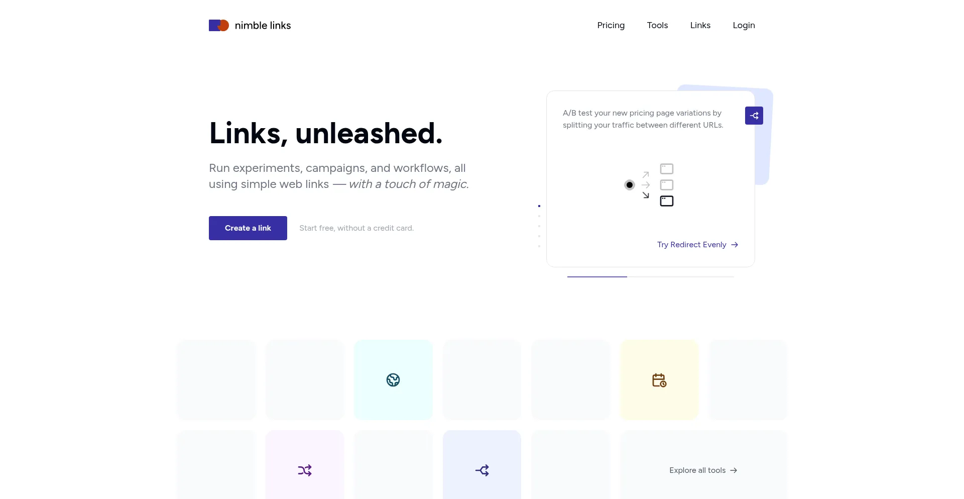 Website screenshot of Nimble.li