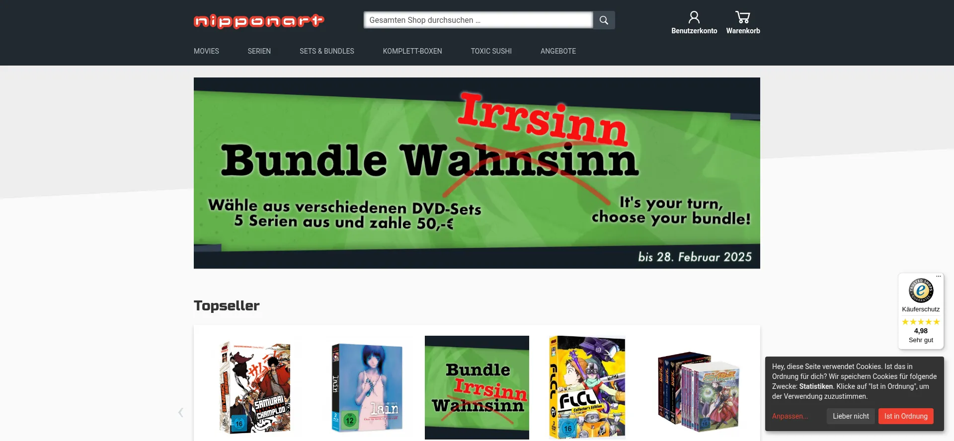 Website screenshot of Nipponart.de