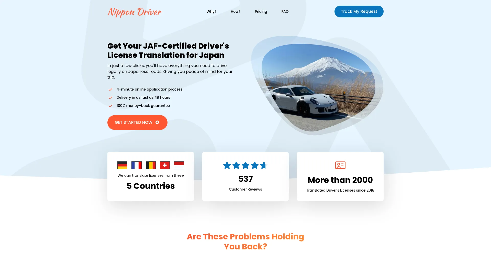 Website screenshot of Nippondriver.com