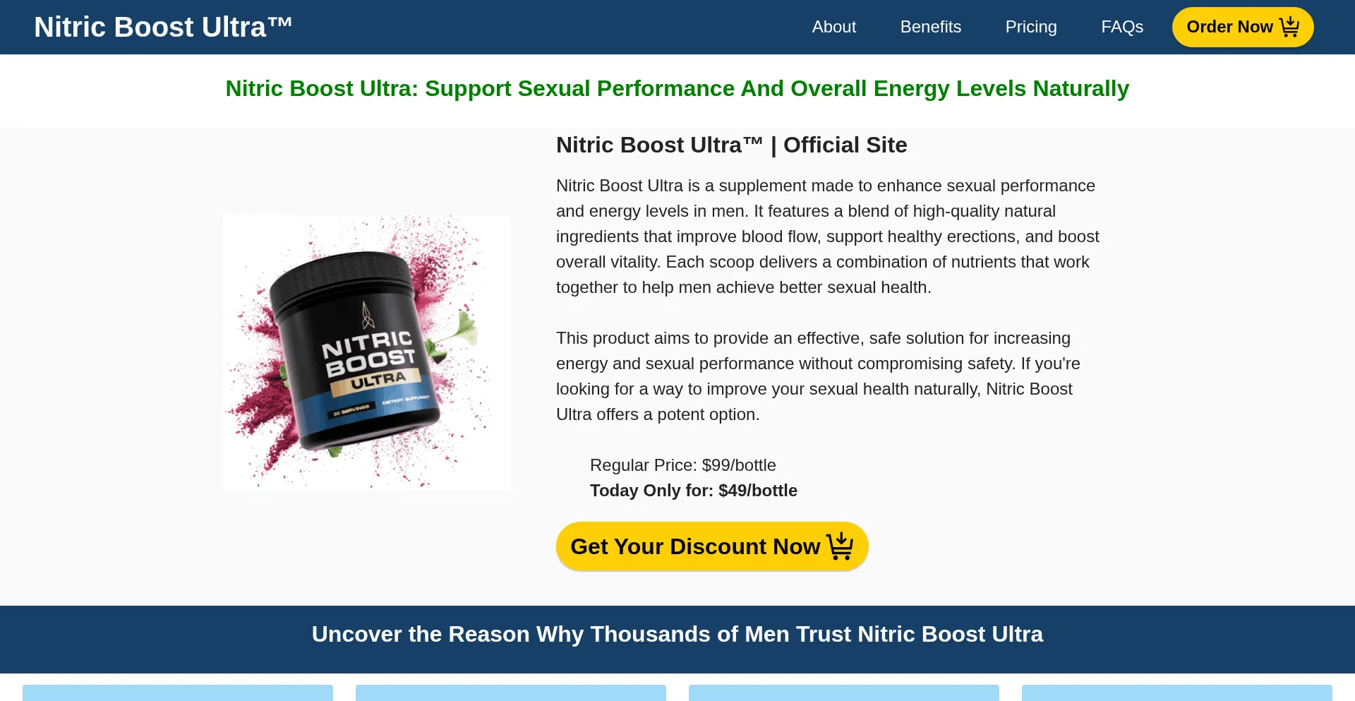Website screenshot of Nitricboostulltra.com