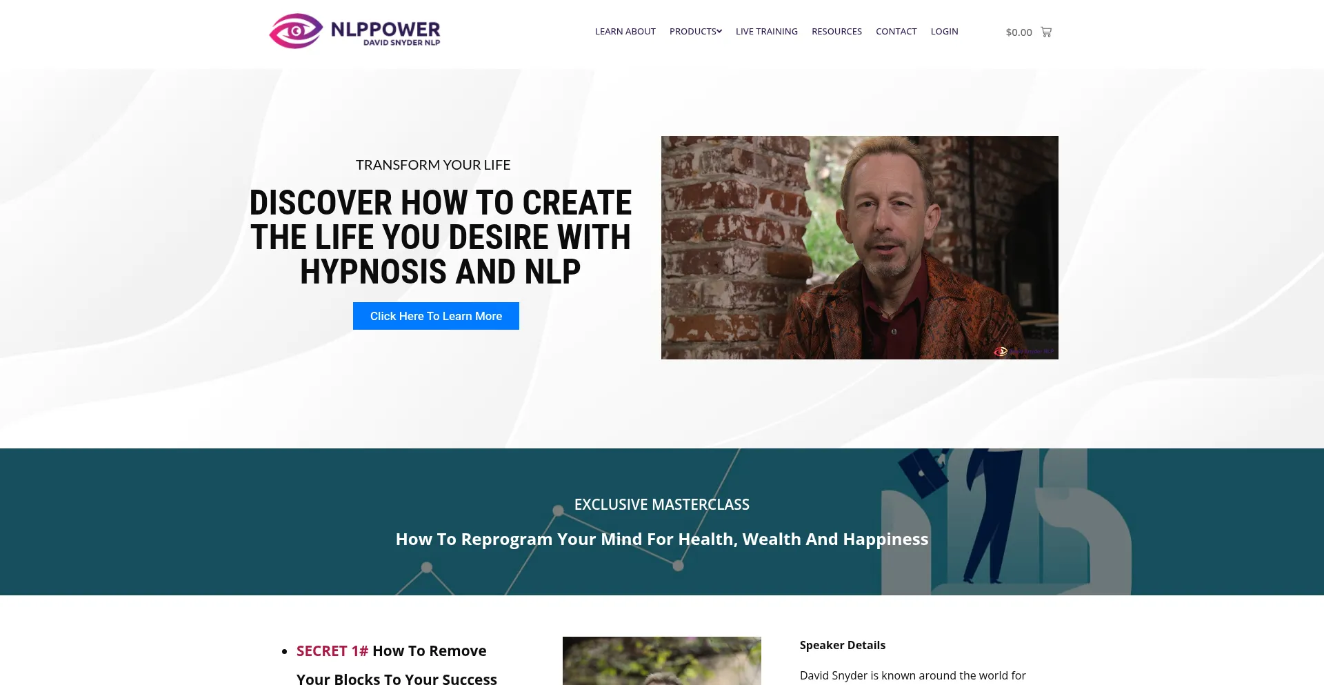 Website screenshot of Nlppower.com