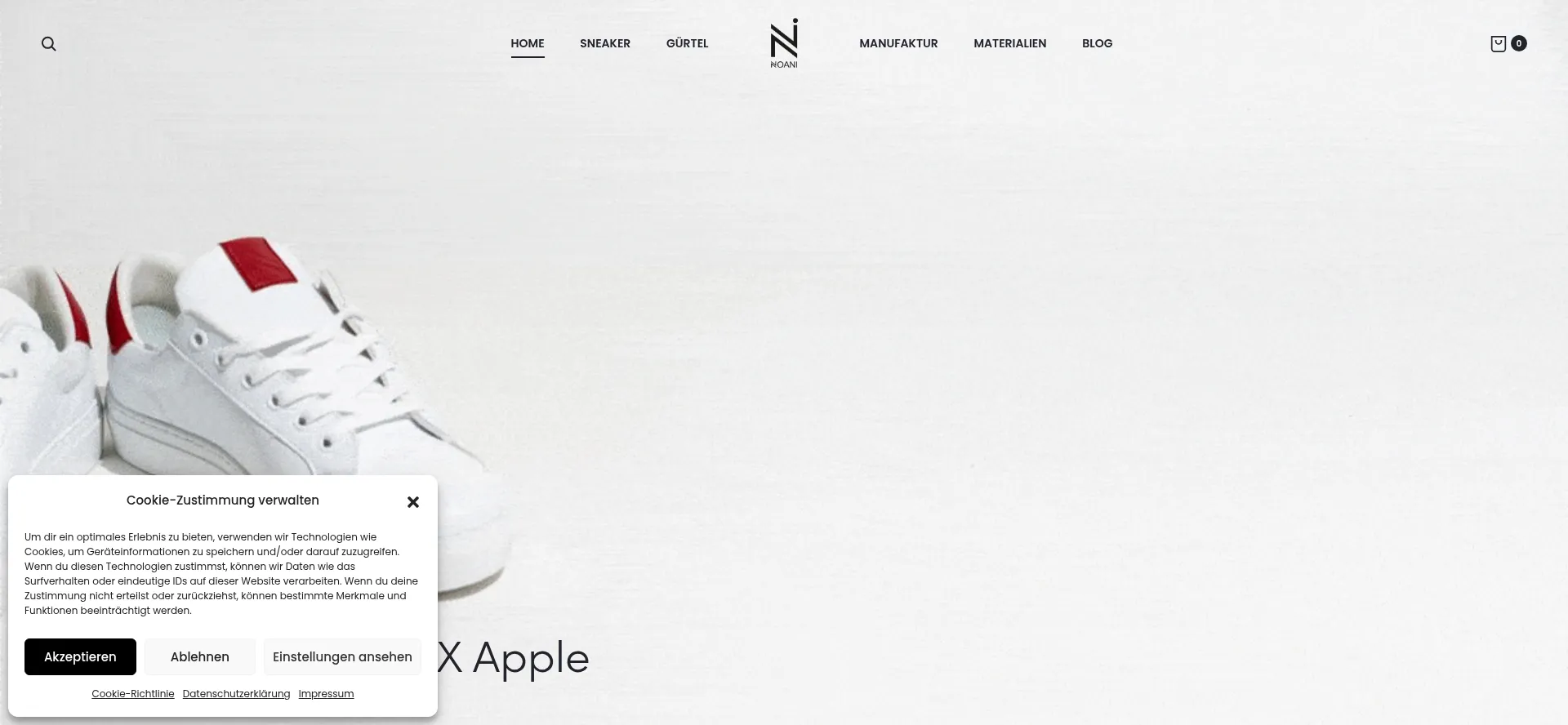 Website screenshot of Noanifashion.de