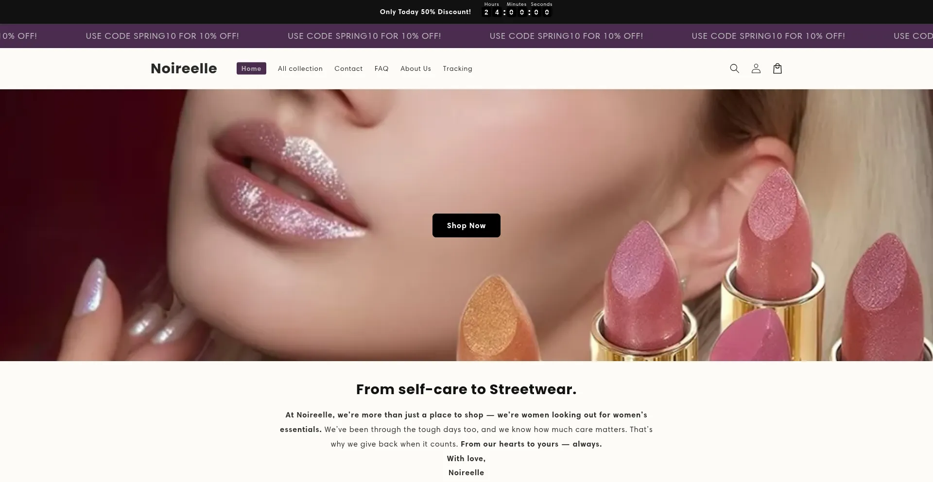 Website screenshot of Noireelle.com