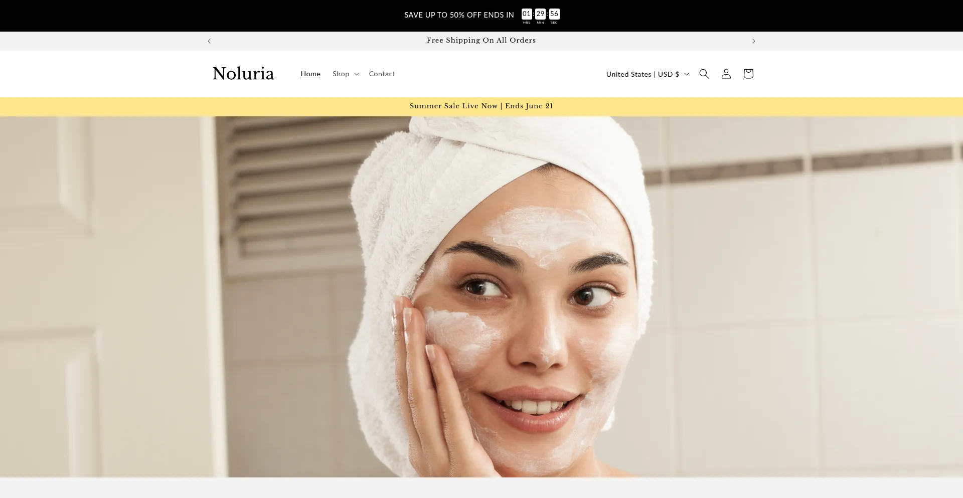 Website screenshot of Noluria.com
