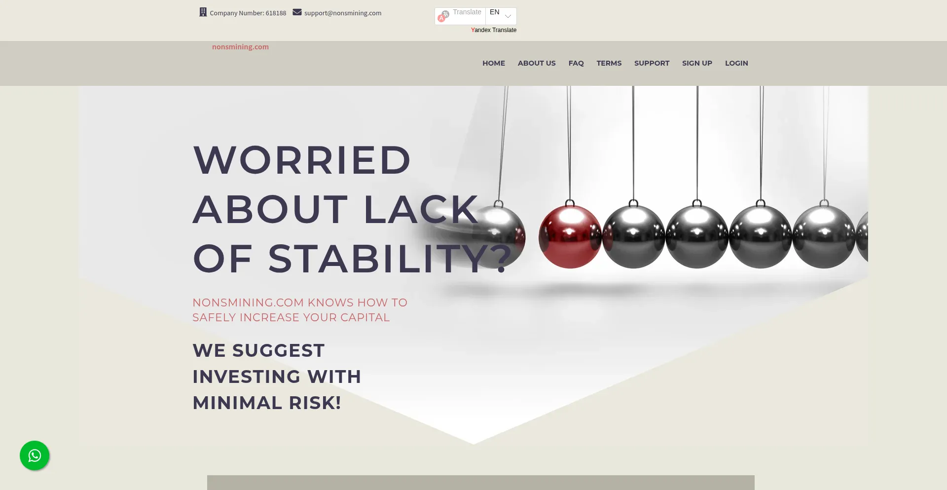 Website screenshot of Nonsmining.com