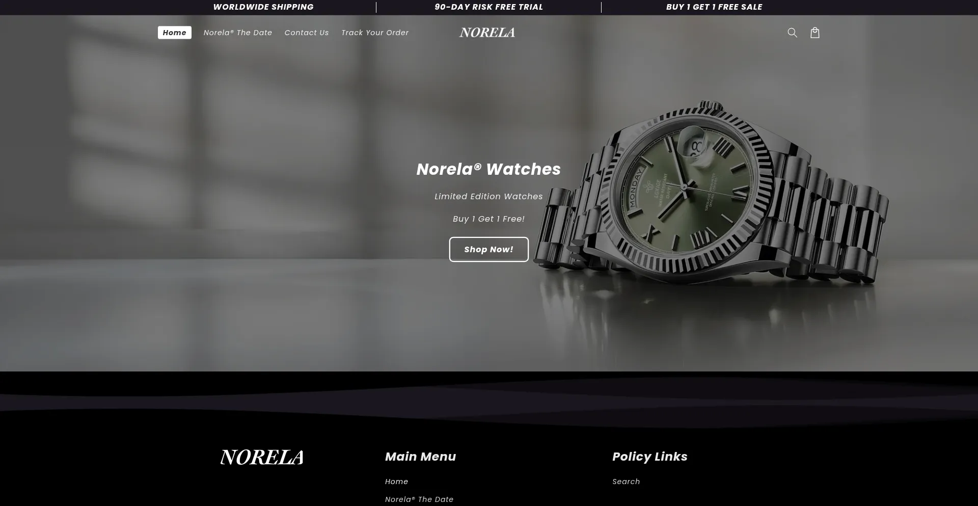 Website screenshot of Norelastore.com