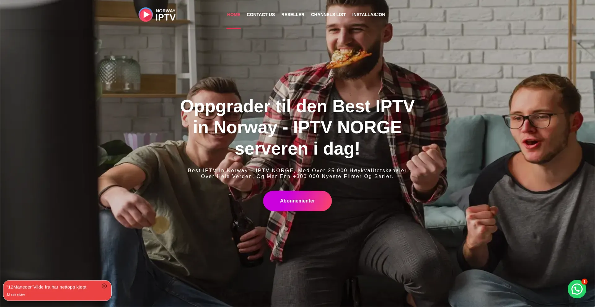 Website screenshot of Norway-iptv4k.com