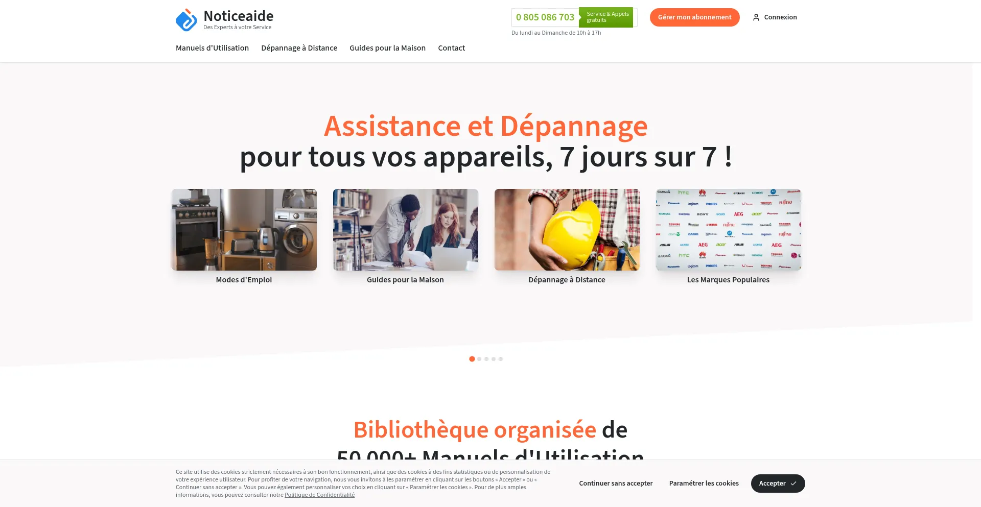 Website screenshot of Noticeaide.com