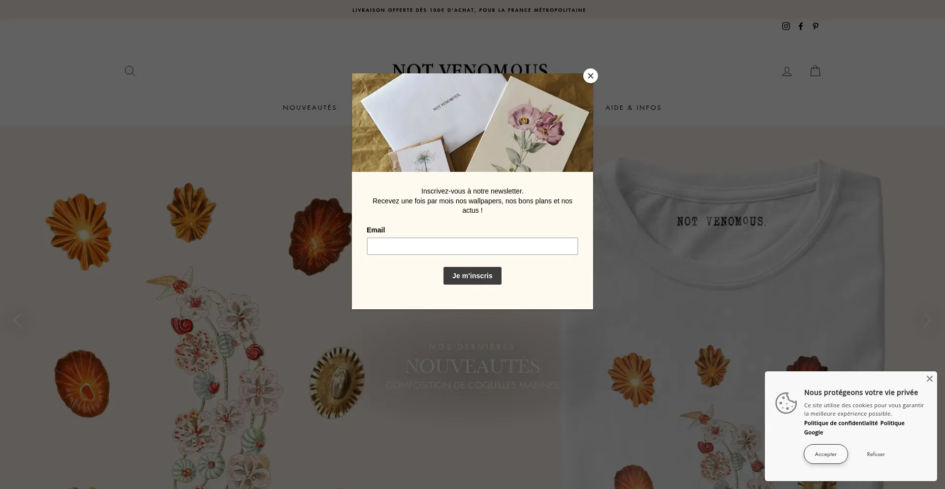 Website screenshot of Notvenomous.com