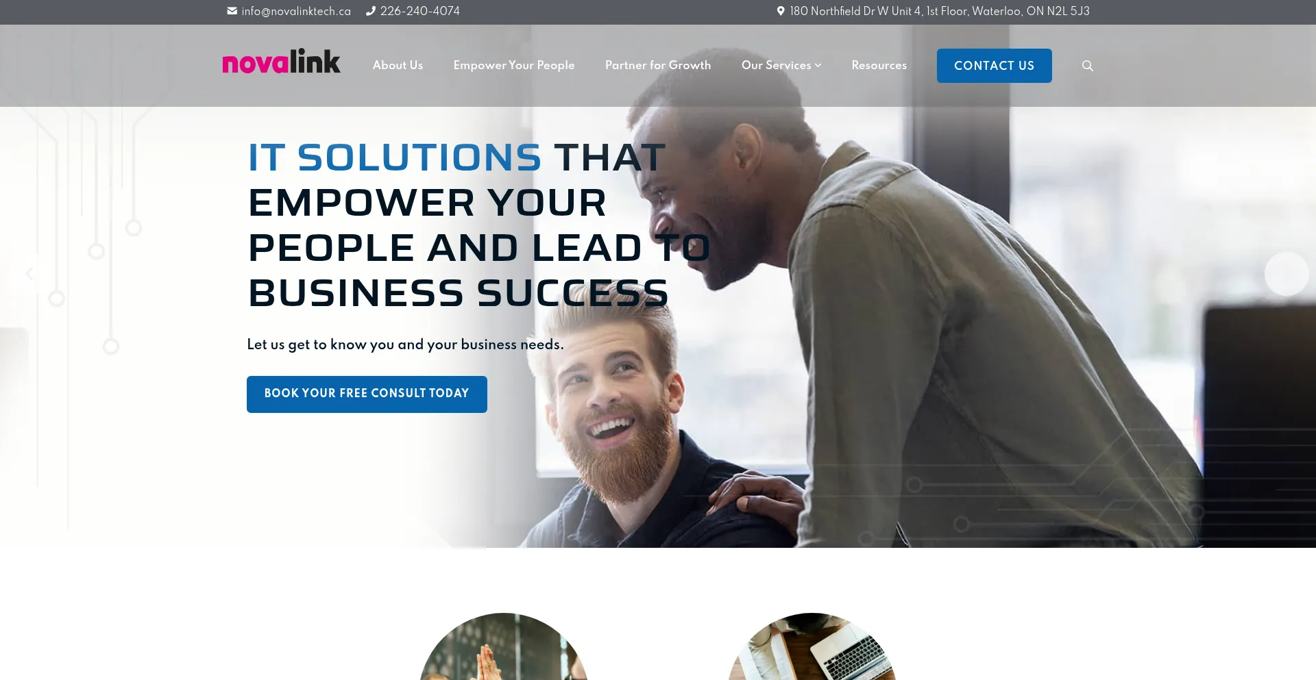 Website screenshot of Novalinktech.ca