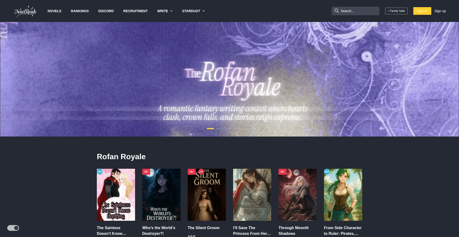 Novelreads.club Screenshot