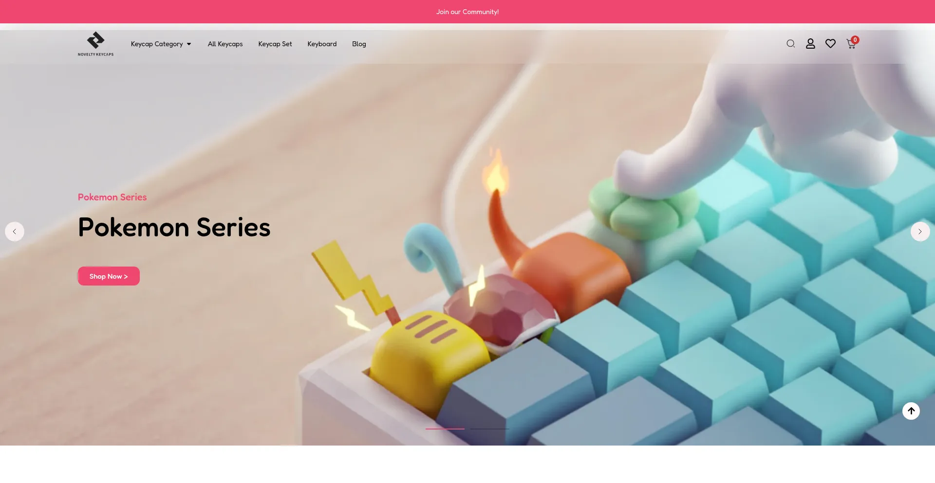 Website screenshot of Noveltykeycaps.com