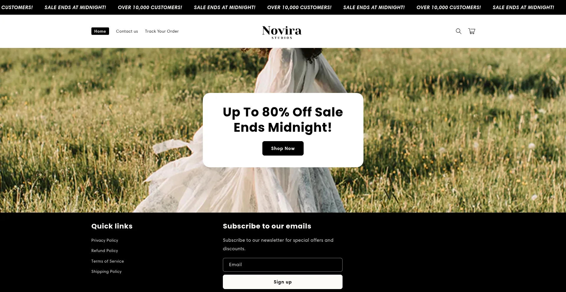Website screenshot of Novirastudios.shop