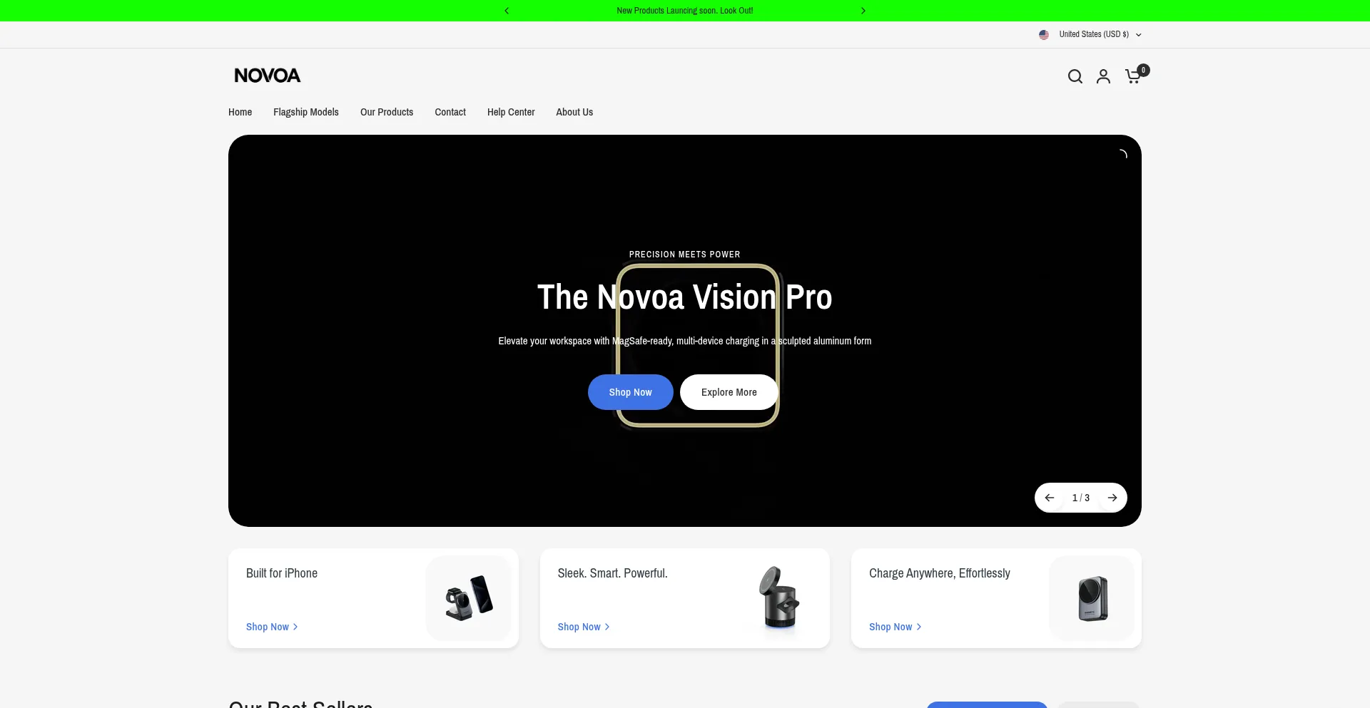Website screenshot of Novoa.co.uk