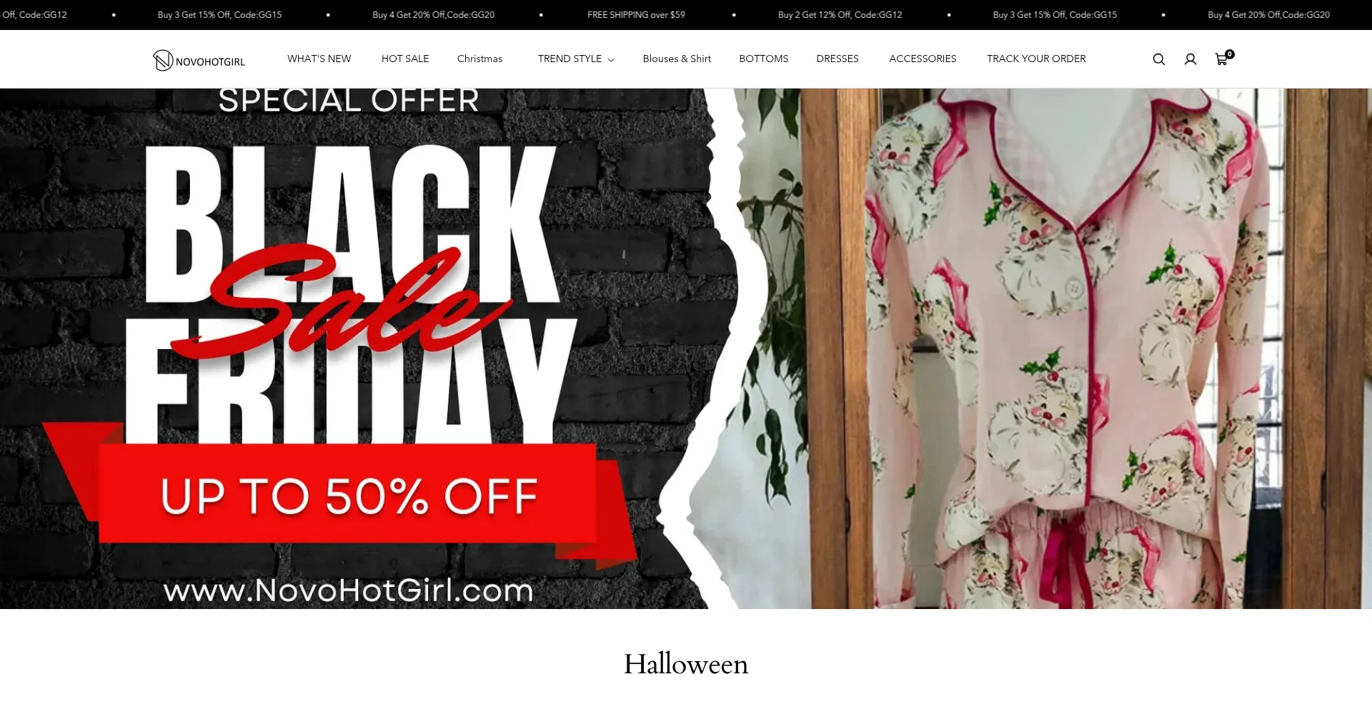 Website screenshot of Novohotgirl.com