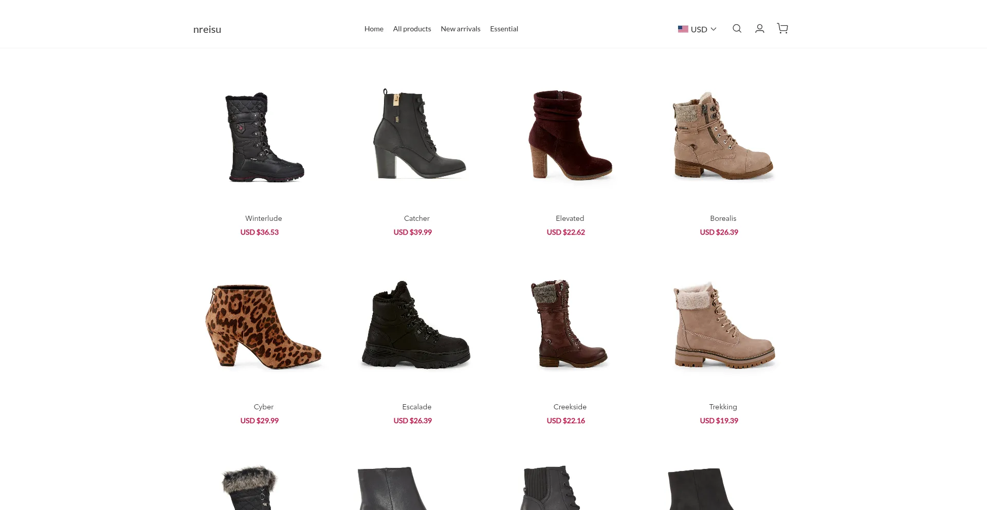Website screenshot of Nreisu.com
