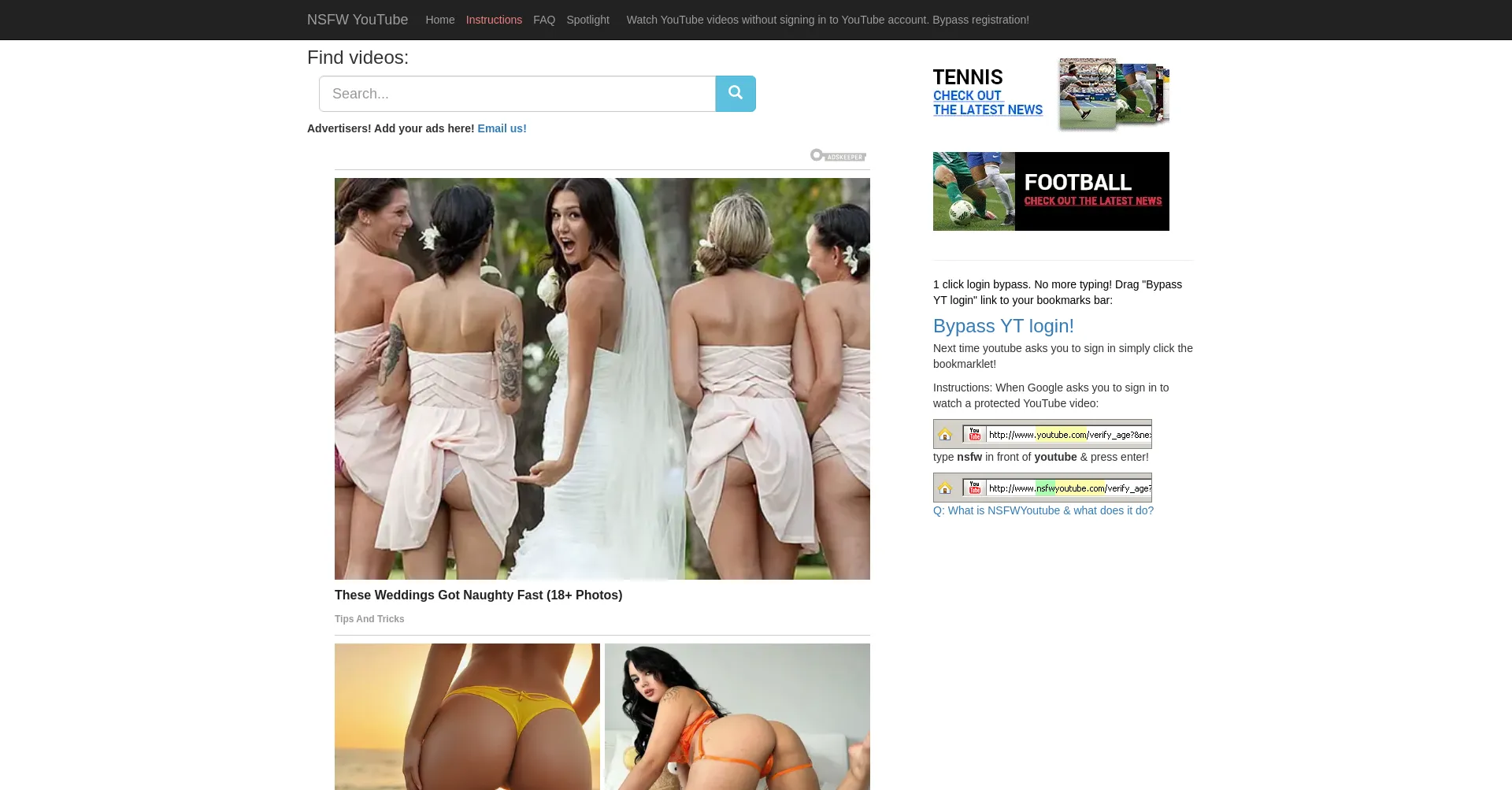 Website screenshot of Nsfwyoutube.com
