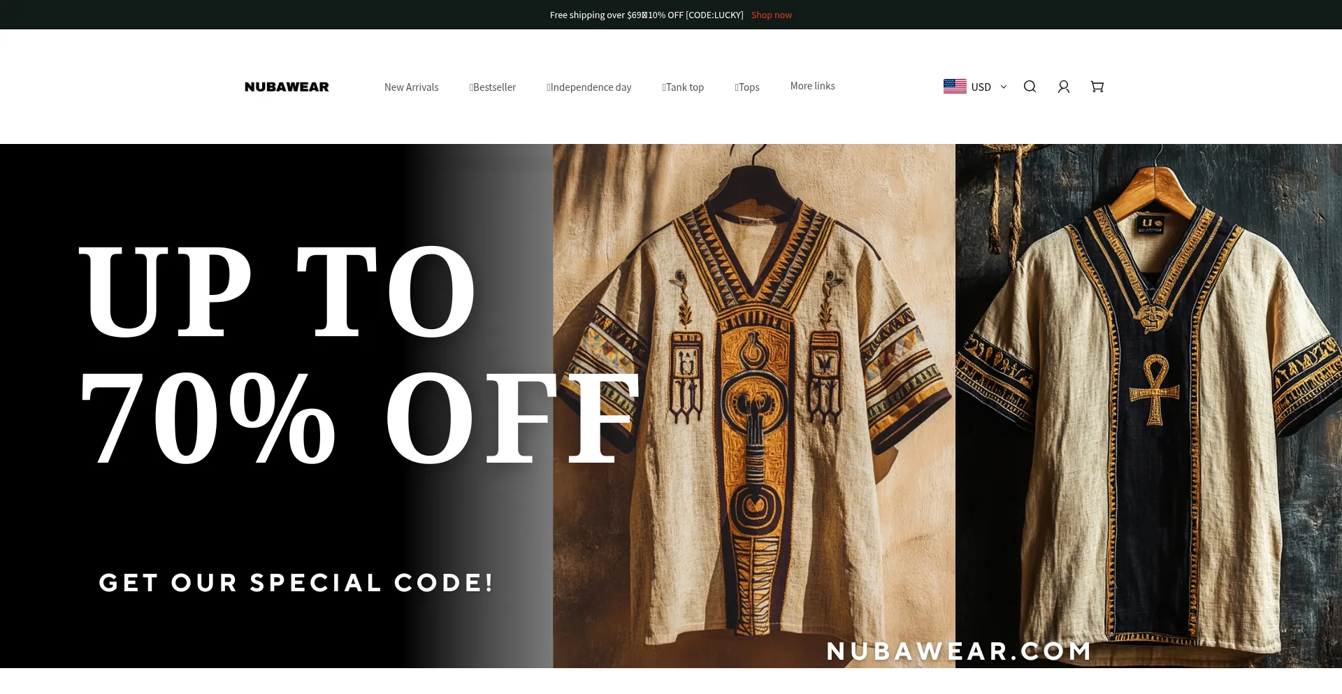 Website screenshot of Nubawear.com