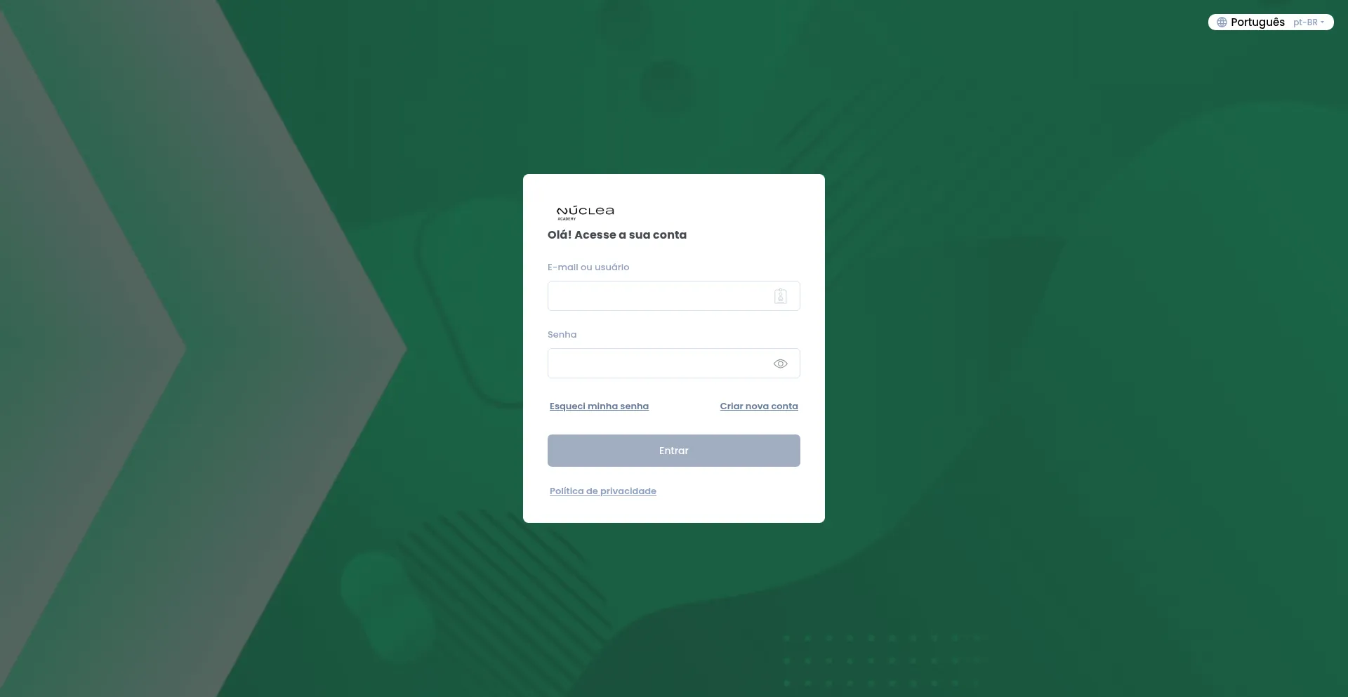 Website screenshot of Nucleaacademy.com.br
