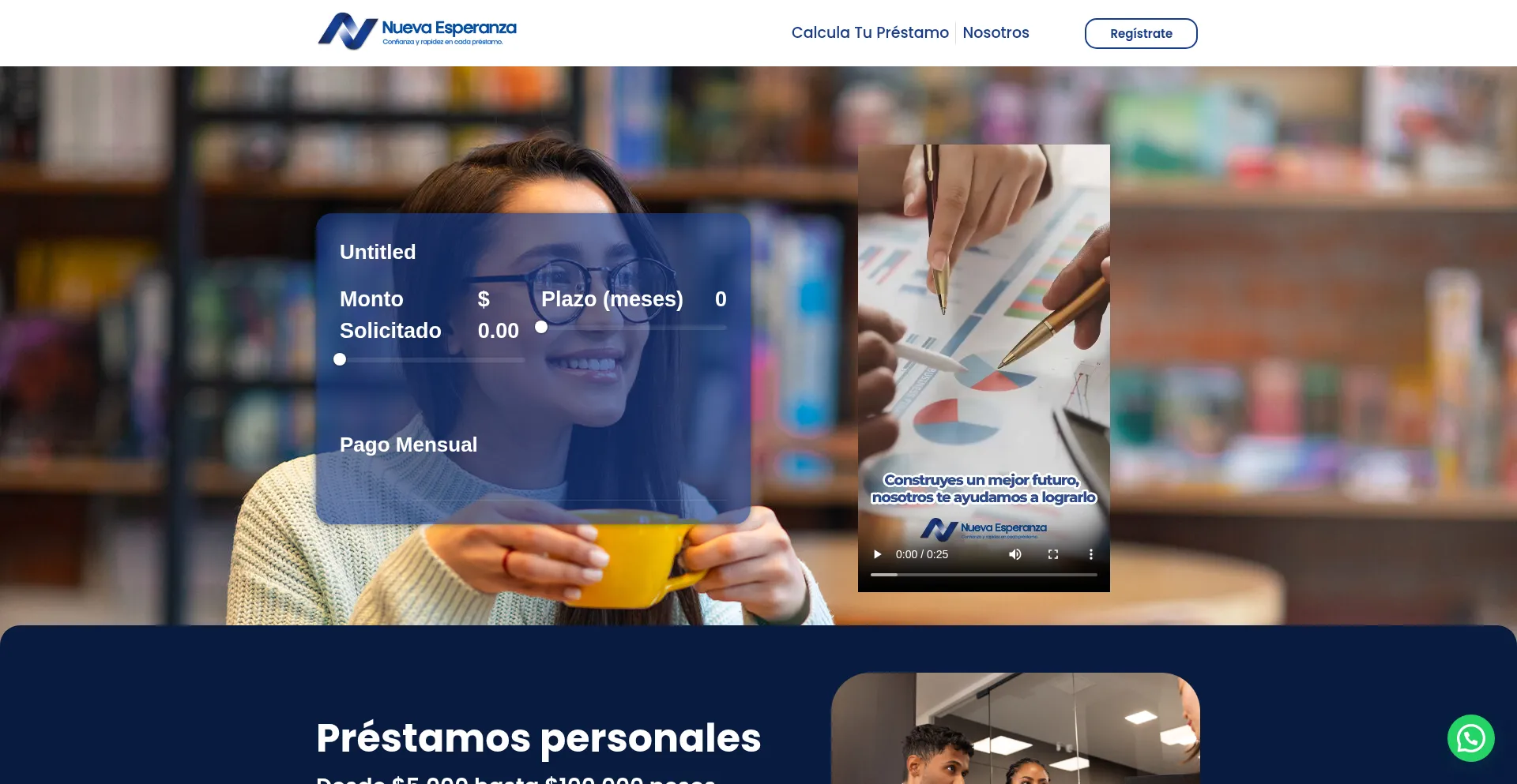 Website screenshot of Nuevaesperanzausa.com