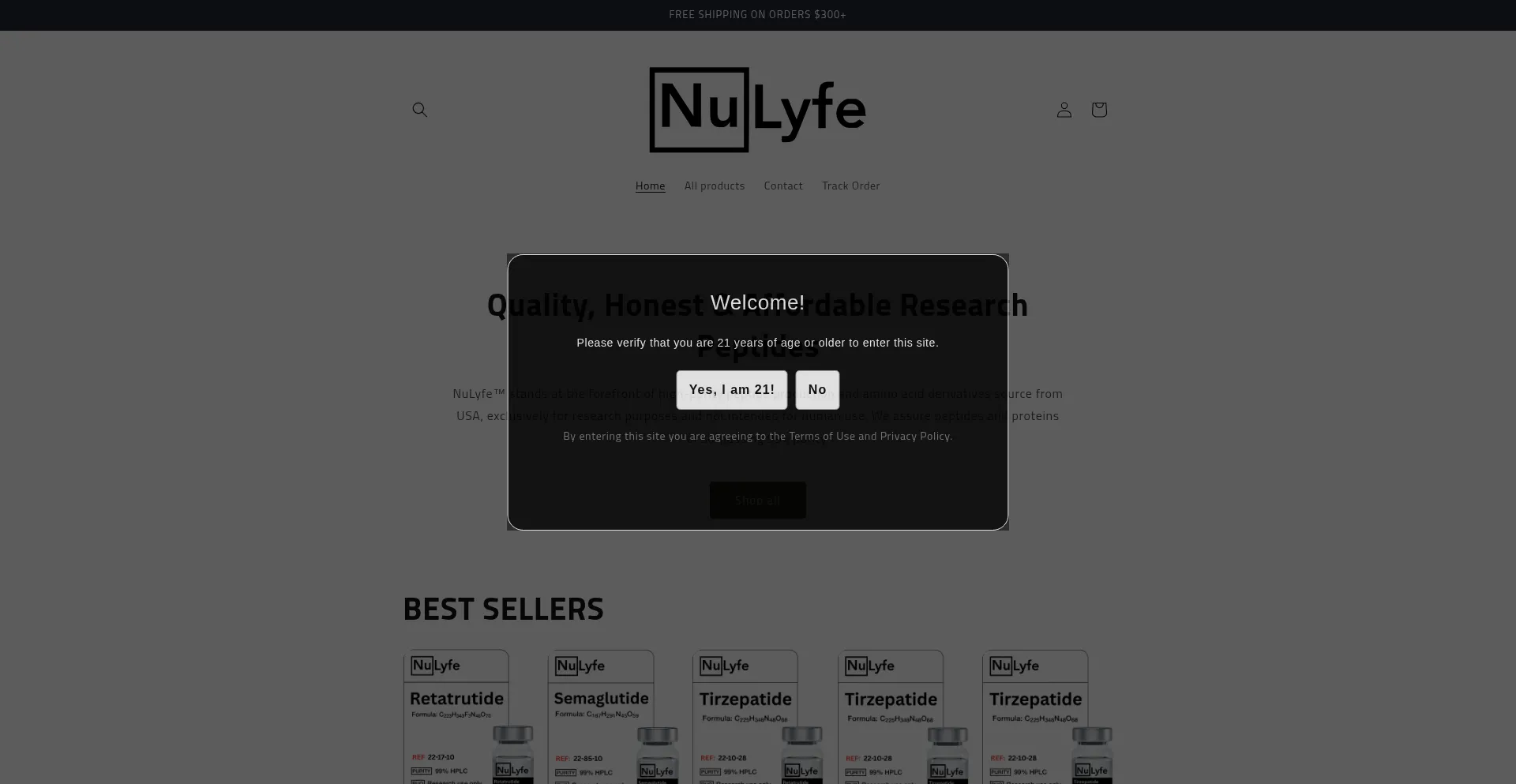 Website screenshot of Nulyfe.us