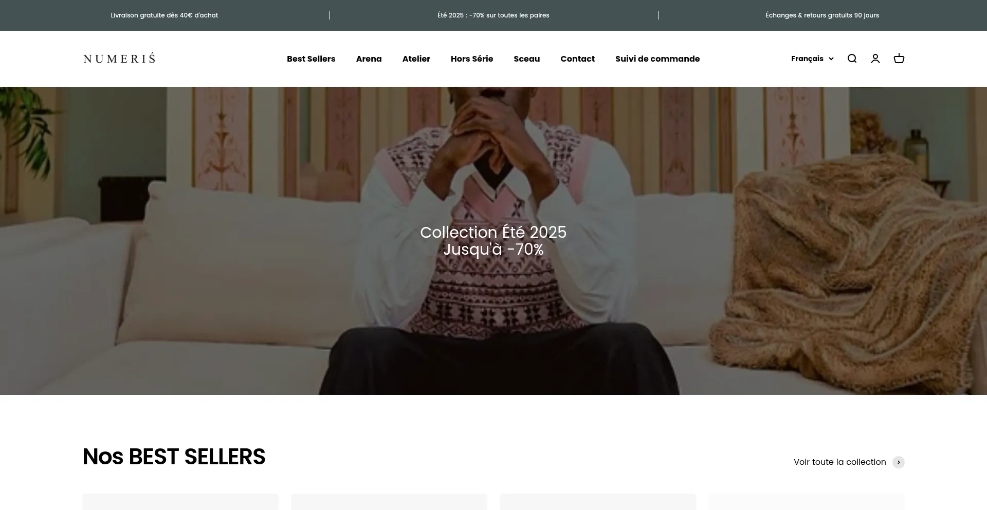 Website screenshot of Numerishop.store