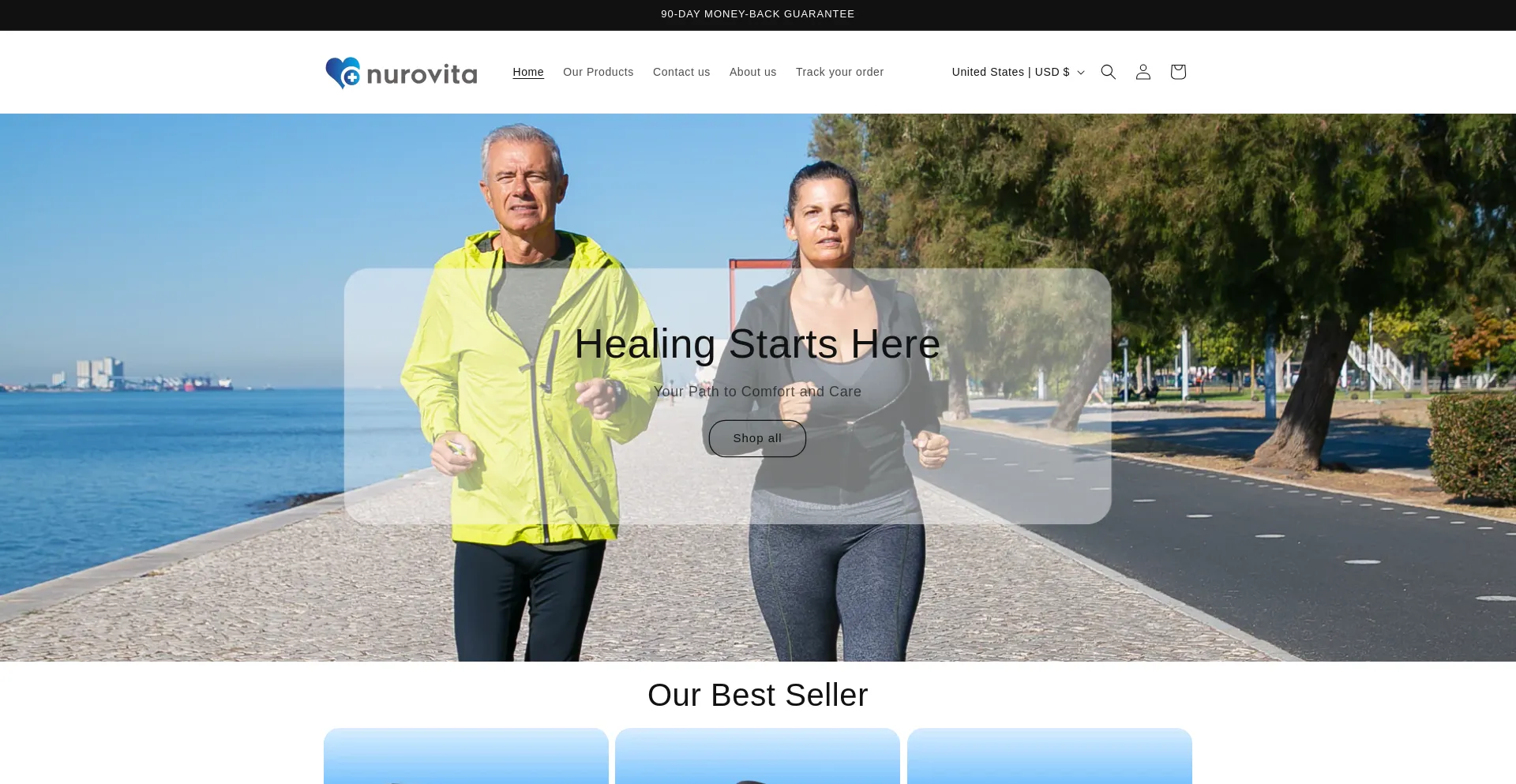 Website screenshot of Nurovita.com