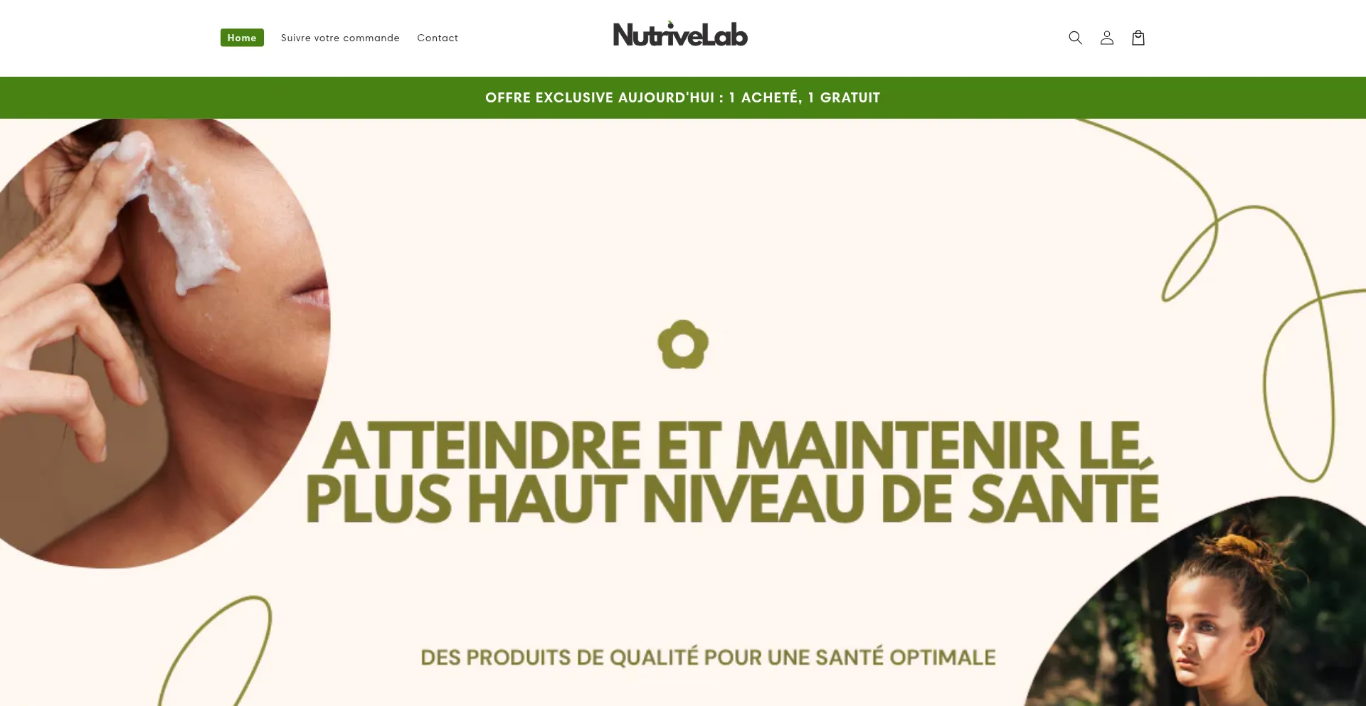 Website screenshot of Nutrivelab.com